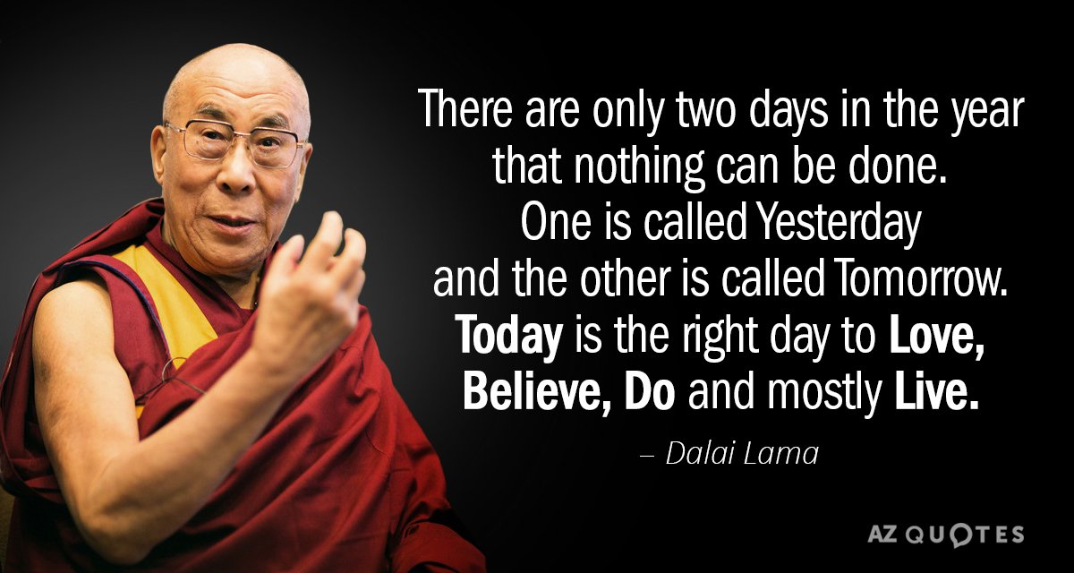 Dalai Lama quote: There are only two days in the year that nothing can be done...