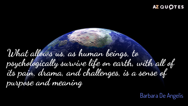 Barbara De Angelis quote: What allows us, as human beings, to psychologically survive life on earth...