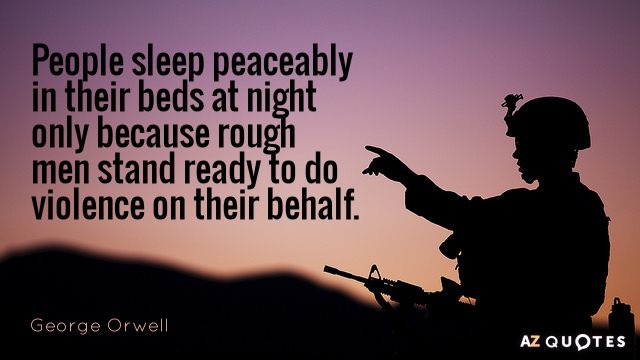 Richard Grenier quote: People sleep peaceably in their beds at night only because rough men stand...