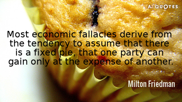 Milton Friedman quote: Most economic fallacies derive from the tendency to assume that there is a...
