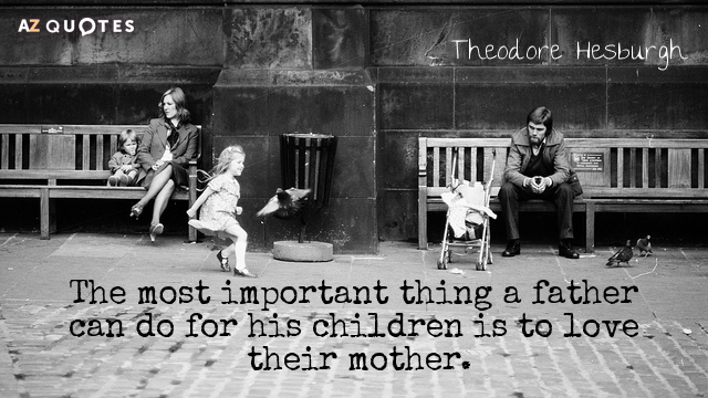 Theodore Hesburgh quote: The most important thing a father can do for his children is to...