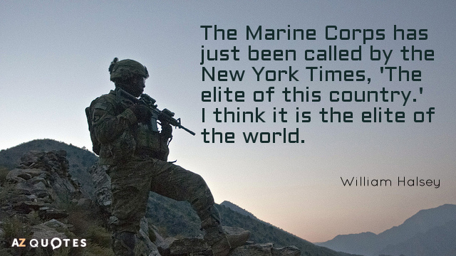 William Halsey quote: The Marine Corps has just been called by the New York Times, 'The...