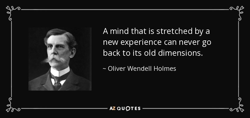 Oliver Wendell Holmes, Jr. quote: A mind that is stretched by a new