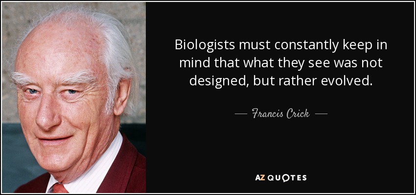Francis Crick quote: Biologists must constantly keep in mind that what