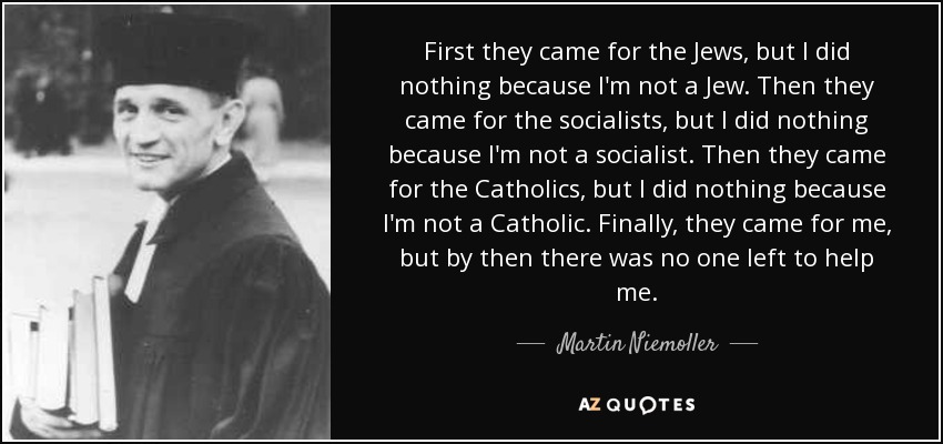 Image result for martin niemöller quote