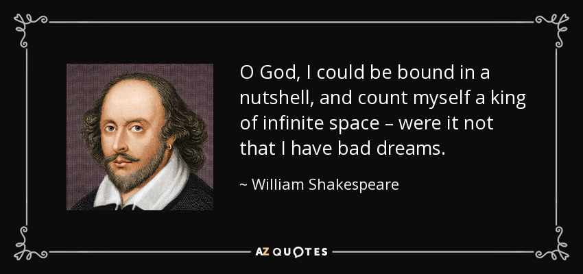 Image result for shakespeare bound by a nutshell