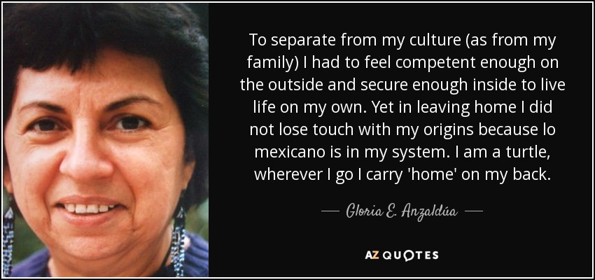 Gloria E. Anzaldúa quote: To separate from my culture (as from my