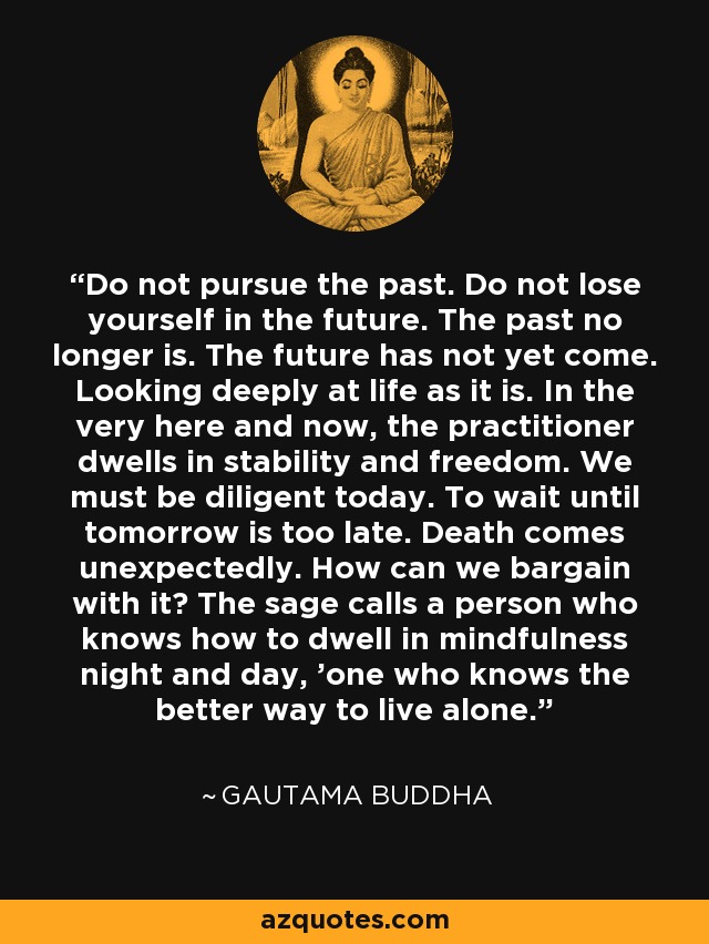 Gautama Buddha quote: Do not pursue the past. Do not lose 