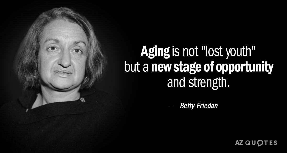 Betty Friedan quote: Aging is not 