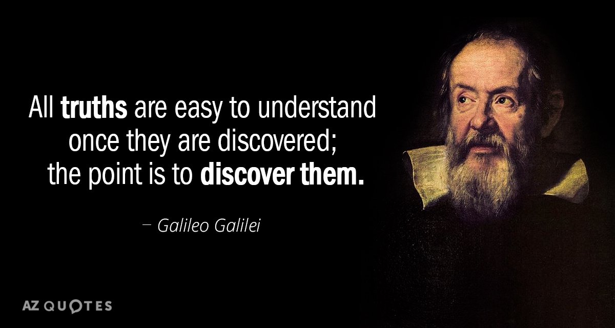 Galileo Galilei quote: All truths are easy to understand once they are discovered; the point is...