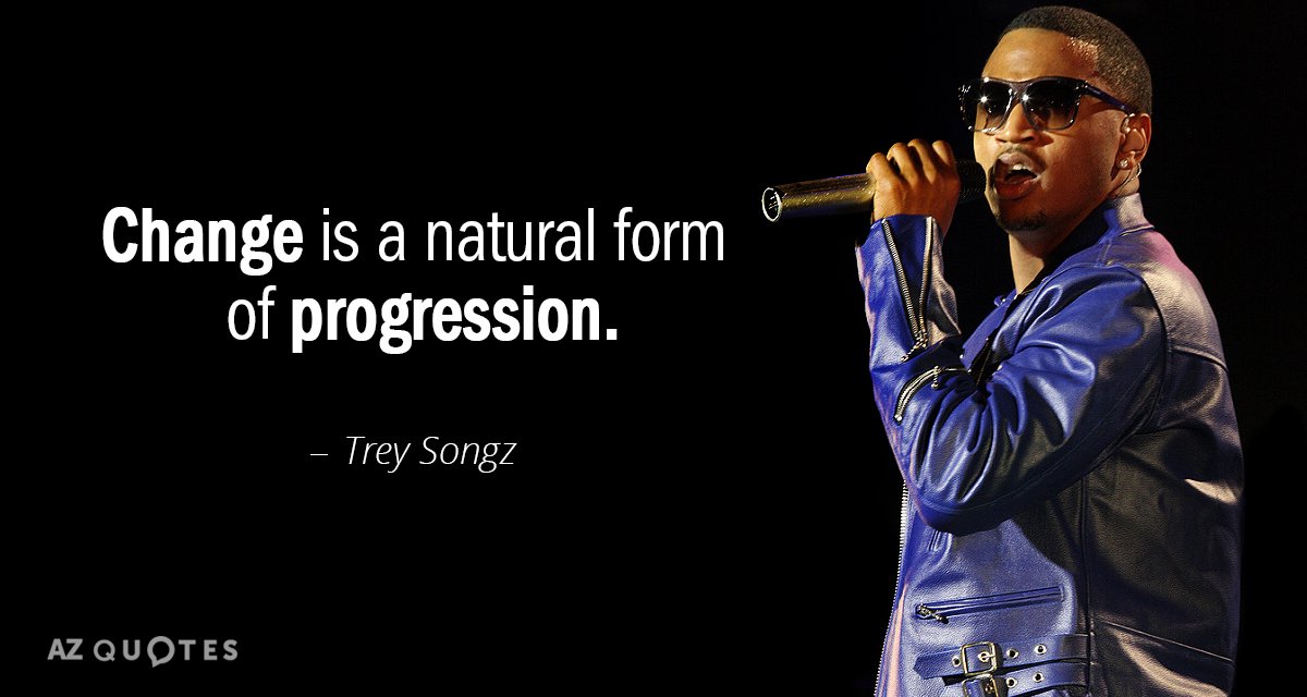 Trey Songz quote: Change is a natural form of progression.