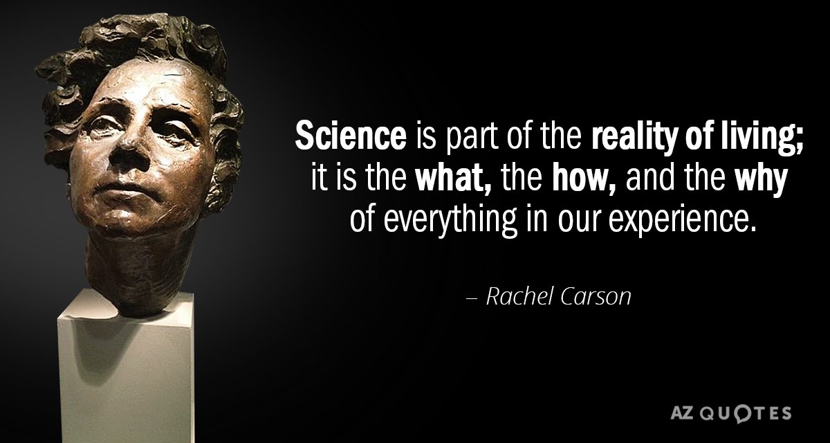 Rachel Carson quote: Science is part of the reality of living; it is the what, the...