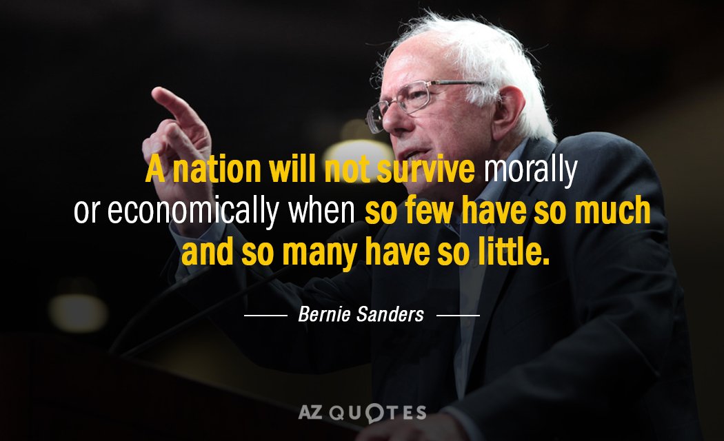 Bernie Sanders quote: A nation will not survive morally or economically when so few have so...