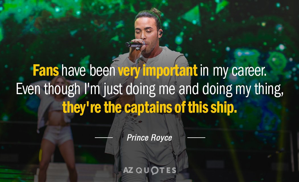 Prince Royce quote: Fans have been very important in my career. Even though I'm just doing...