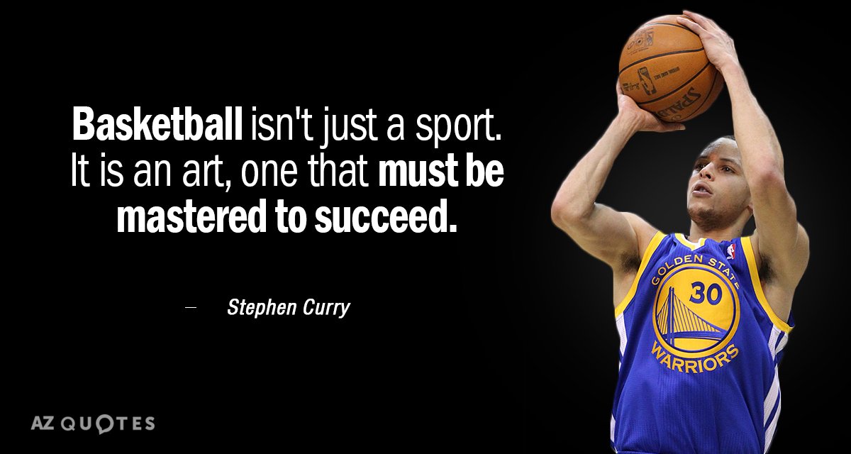 Stephen Curry quote: Basketball isn't just a sport. It is an art, one that must be...