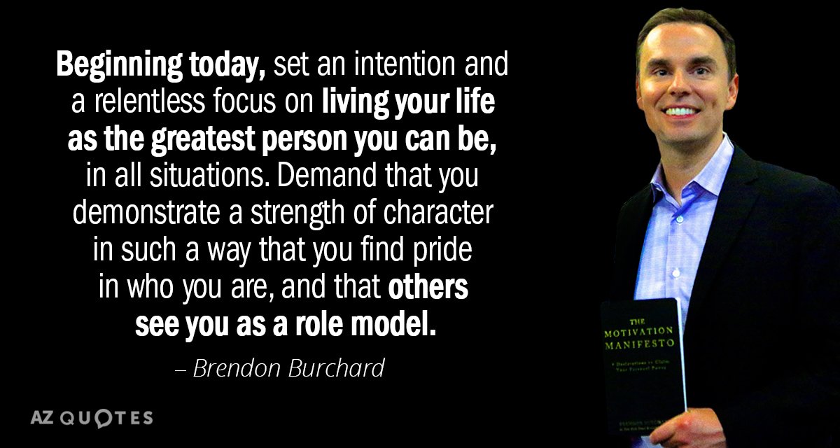 Brendon Burchard quote: Beginning today, set an intention and a relentless focus on living your life...