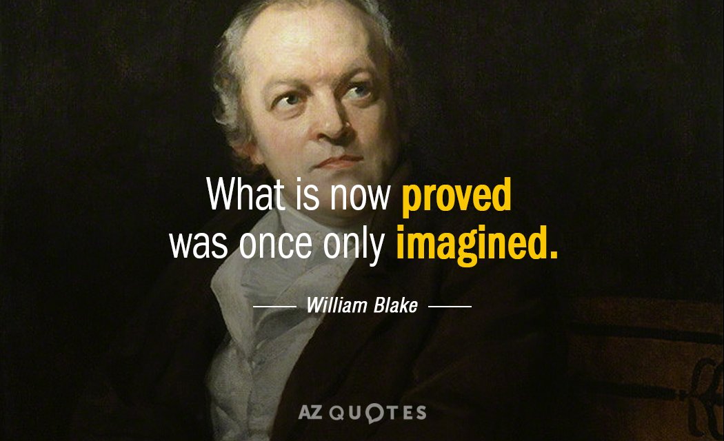 William Blake quote: What is now proved was once only imagined.