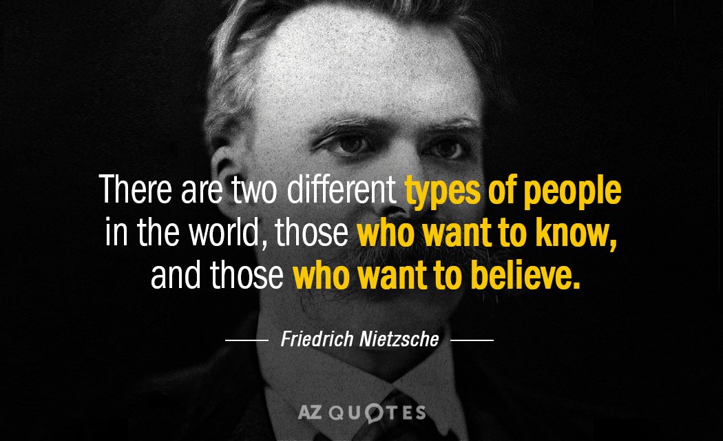 Friedrich Nietzsche quote: There are two different types of people in the world, those who want...