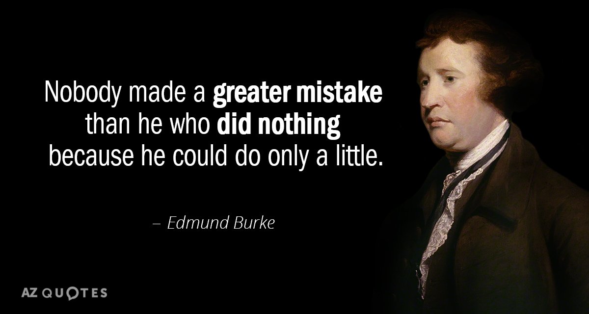 Edmund Burke quote: Nobody made a greater mistake than he who did nothing because he could...