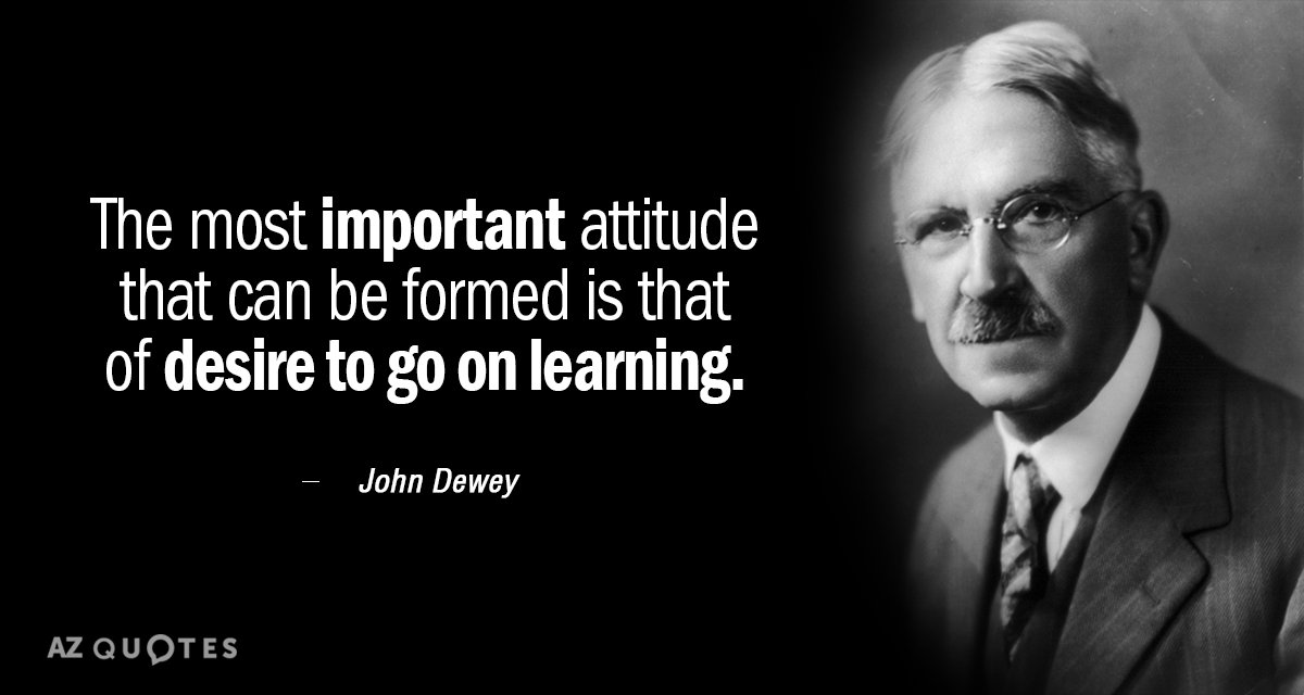 John Dewey quote: The most important attitude that can be formed is that of desire to...