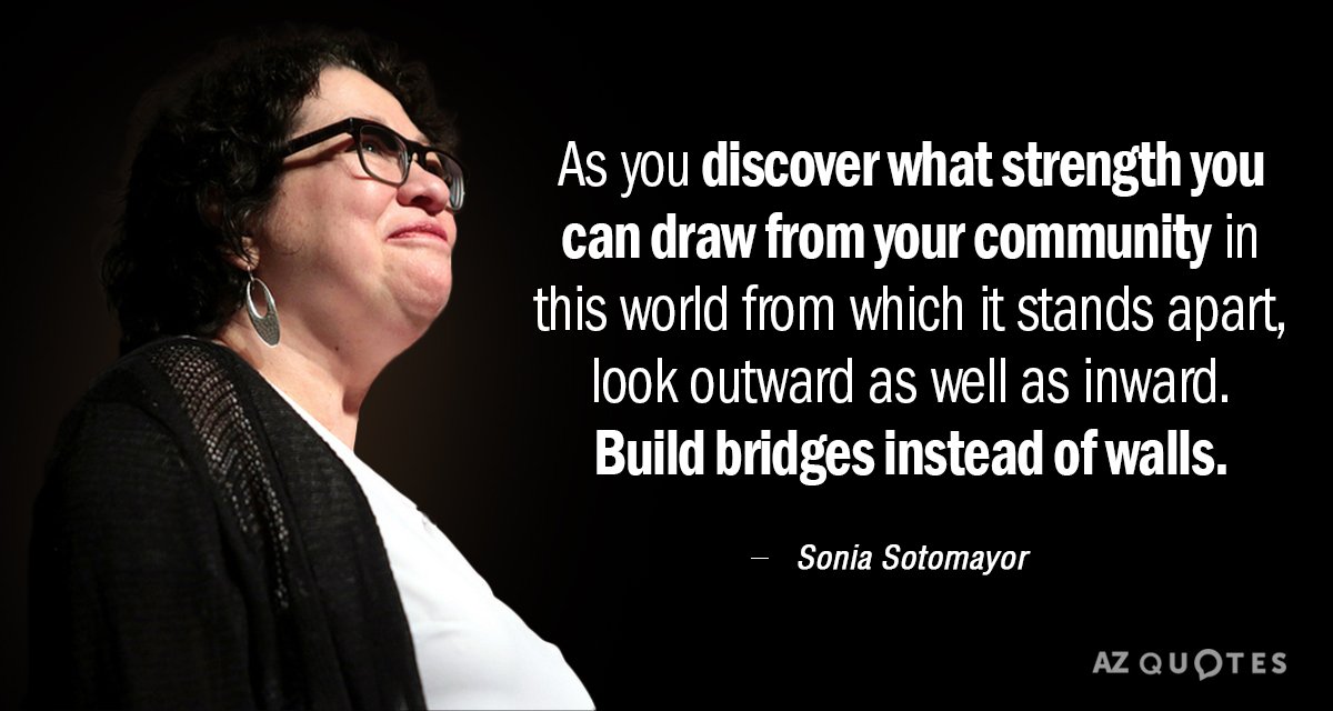 Sonia Sotomayor quote: As you discover what strength you can draw from your community in this...