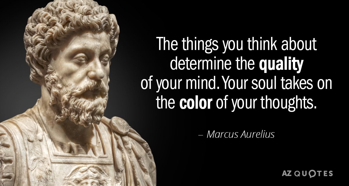 Marcus Aurelius quote: The things you think about determine the quality of your mind. Your soul...