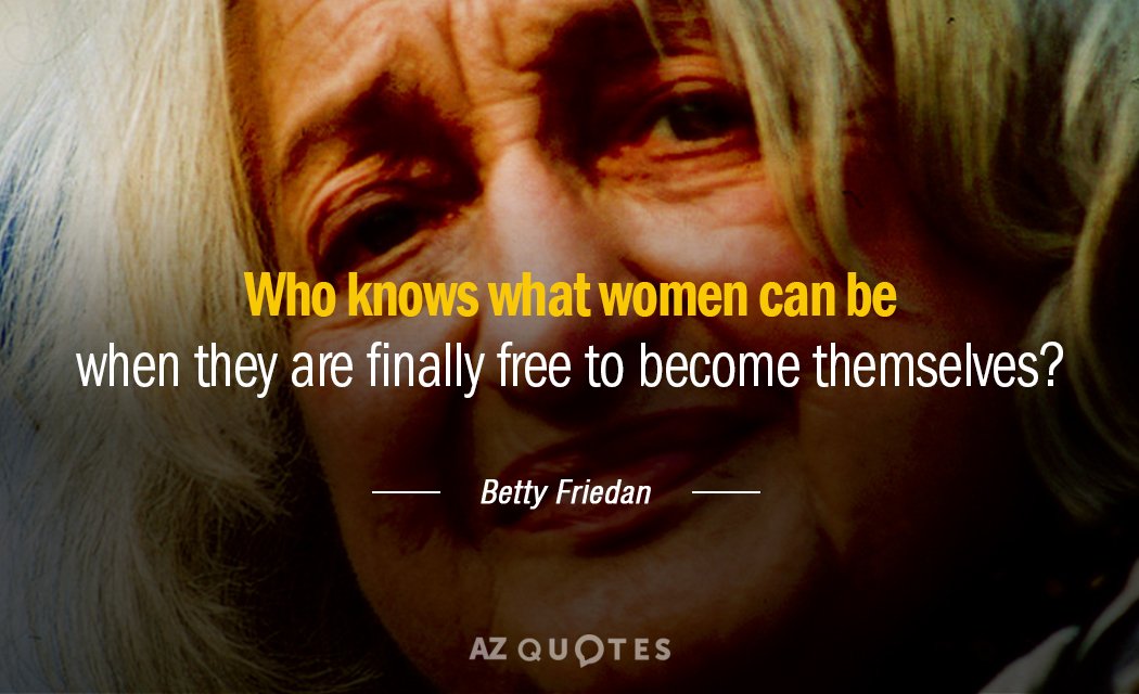 Betty Friedan quote: Who knows what women can be when they are finally free to become...