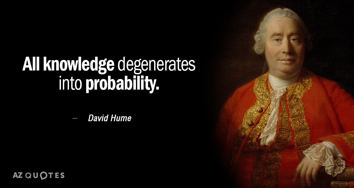 David Hume quote: All knowledge degenerates into probability.