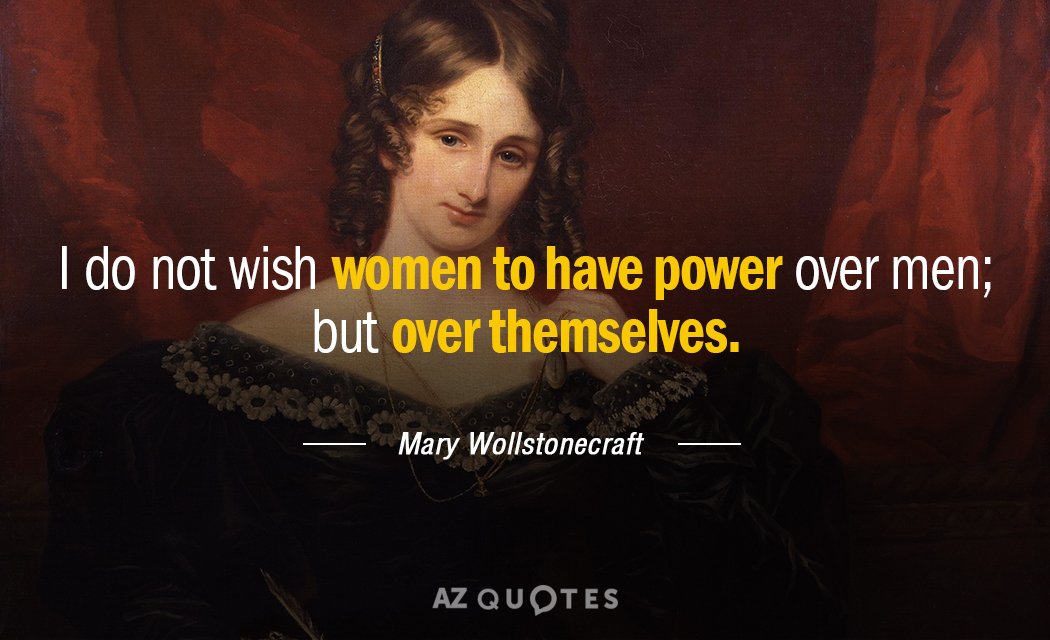 Mary Wollstonecraft quote: I do not wish women to have power over men; but over themselves.