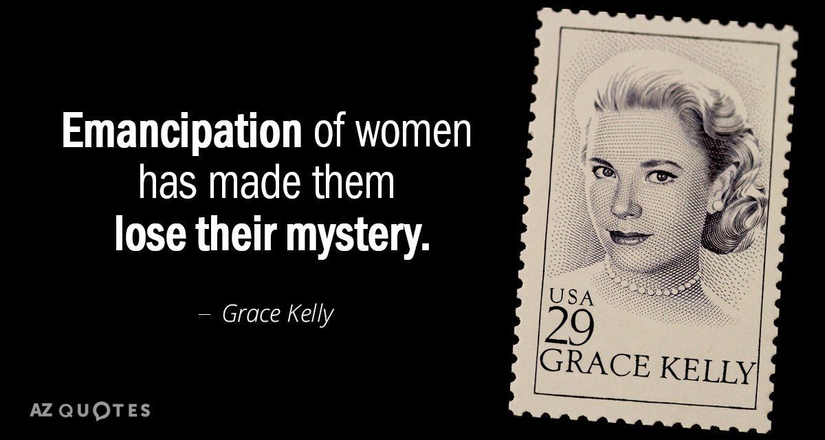 Grace Kelly quote: Emancipation of women has made them lose their mystery.