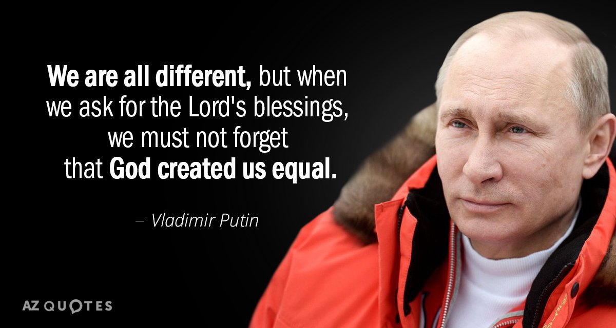 Vladimir Putin quote: We are all different, but when we ask for the Lord's blessings, we...