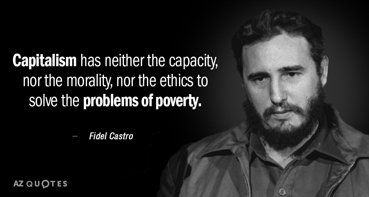 Fidel Castro quote: Capitalism has neither the capacity, nor the morality, nor the ethics to solve...