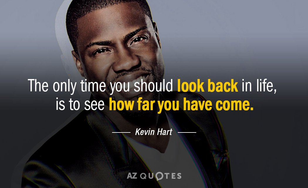 Kevin Hart quote: The only time you should look back in life, is to see how...
