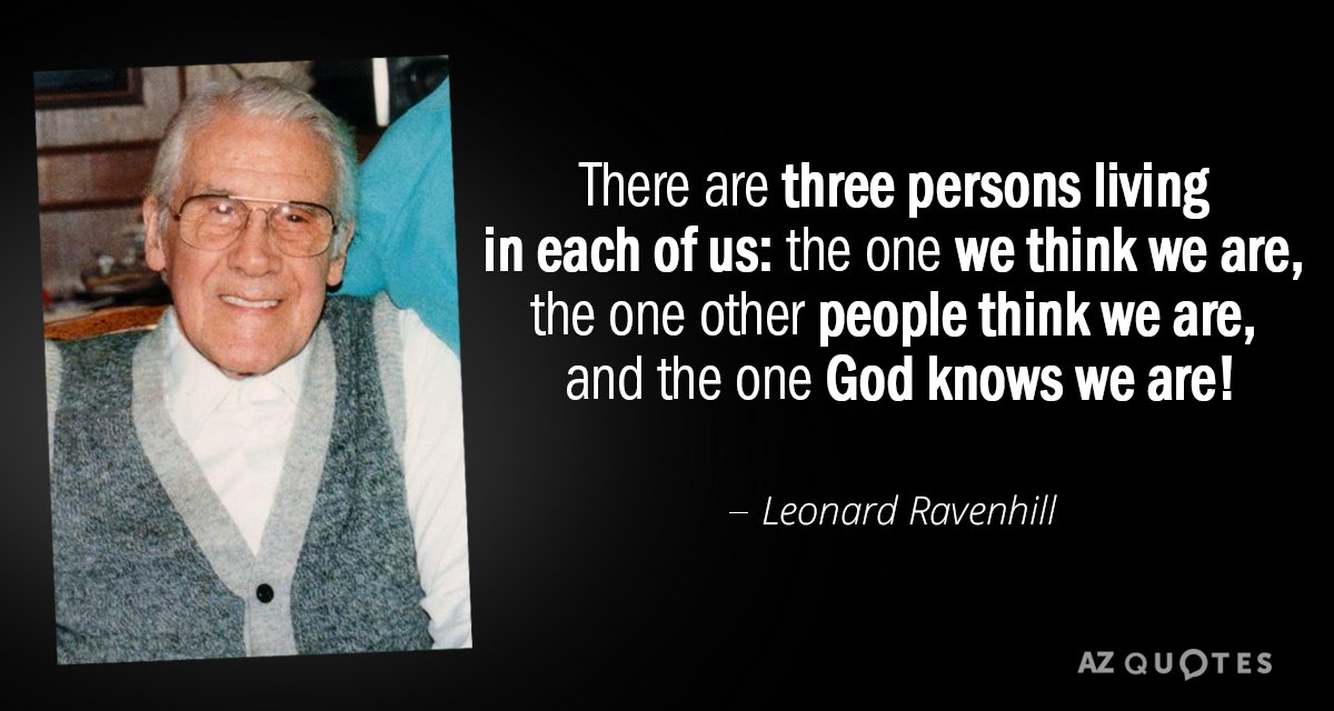 Leonard Ravenhill quote: There are three persons living in each of us: the one we think...