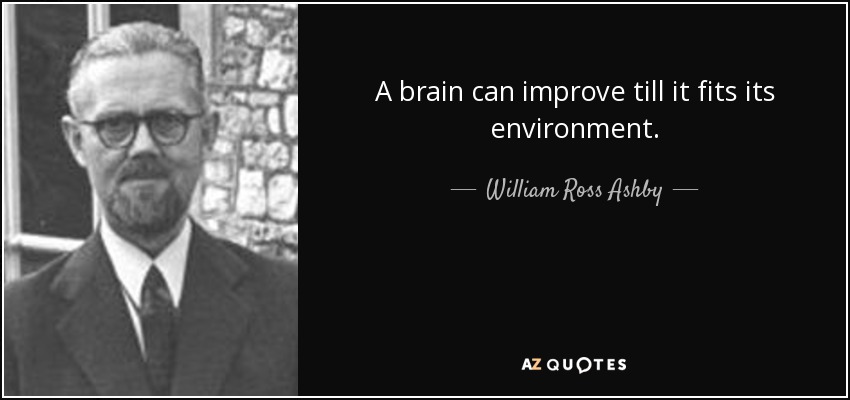 A brain can improve till it fits its environment. - William Ross Ashby