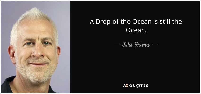A Drop of the Ocean is still the Ocean. - John Friend