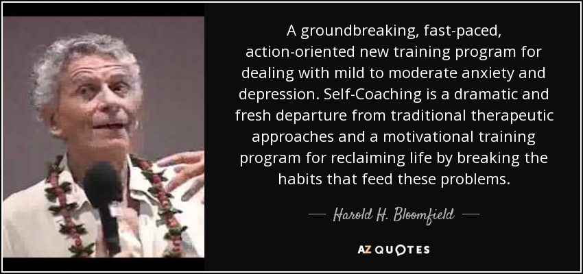 A groundbreaking, fast-paced, action-oriented new training program for dealing with mild to moderate anxiety and depression. Self-Coaching is a dramatic and fresh departure from traditional therapeutic approaches and a motivational training program for reclaiming life by breaking the habits that feed these problems. - Harold H. Bloomfield