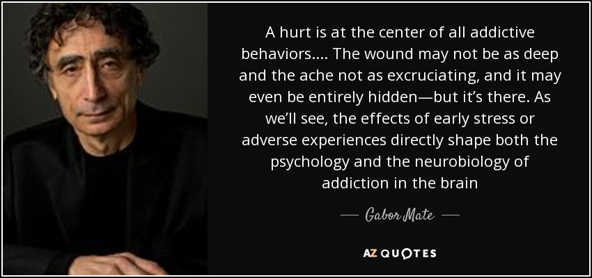 Gabor Mate quote: A is at the of all behaviors...