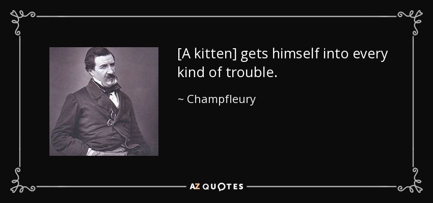 [A kitten] gets himself into every kind of trouble. - Champfleury