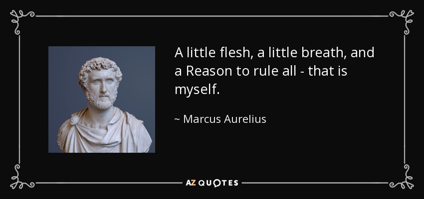 A little flesh, a little breath, and a Reason to rule all - that is myself. - Marcus Aurelius