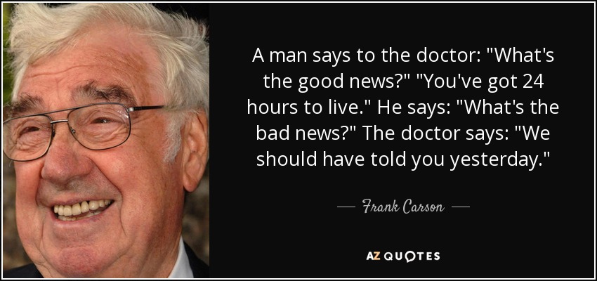 A man says to the doctor: 