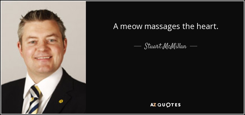 A meow massages the heart. - Stuart McMillan