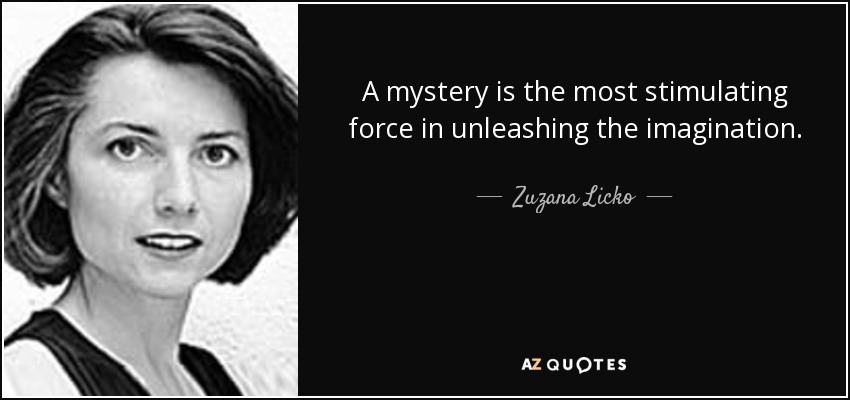 A mystery is the most stimulating force in unleashing the imagination. - Zuzana Licko