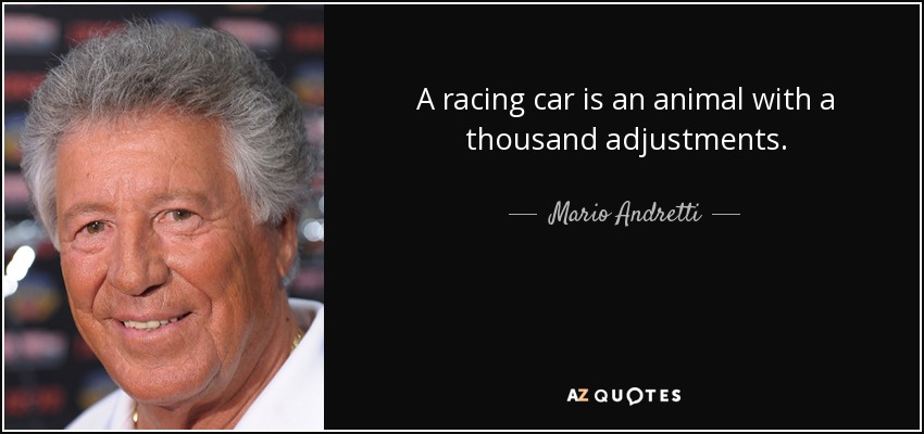 A racing car is an animal with a thousand adjustments. - Mario Andretti