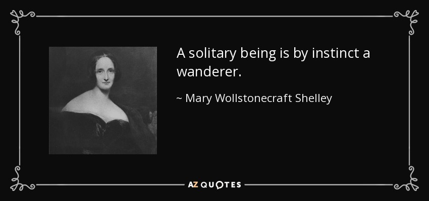 A solitary being is by instinct a wanderer. - Mary Wollstonecraft Shelley