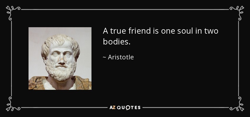 A true friend is one soul in two bodies. - Aristotle