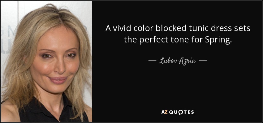 A vivid color blocked tunic dress sets the perfect tone for Spring. - Lubov Azria