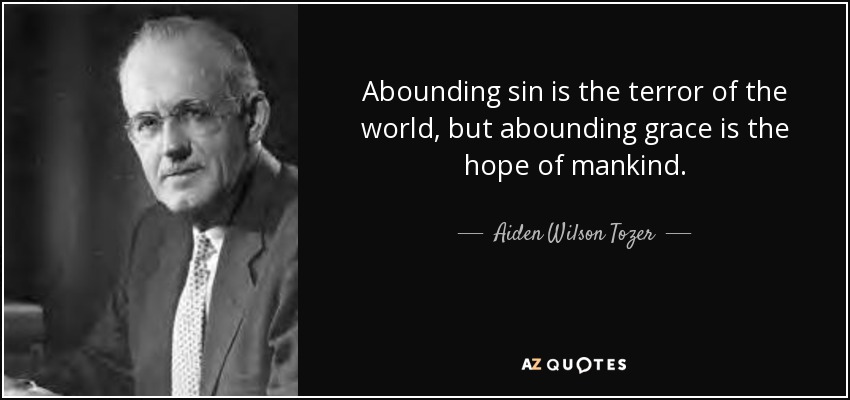 Abounding sin is the terror of the world, but abounding grace is the hope of mankind. - Aiden Wilson Tozer