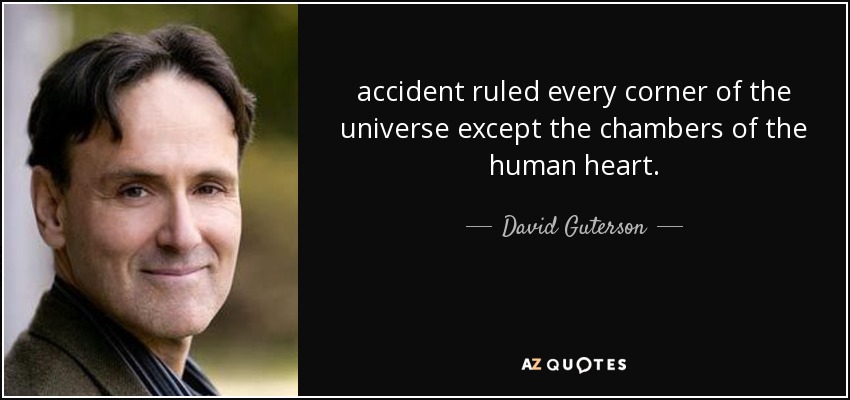 accident ruled every corner of the universe except the chambers of the human heart. - David Guterson