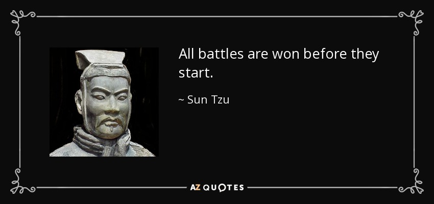 All battles are won before they start. - Sun Tzu